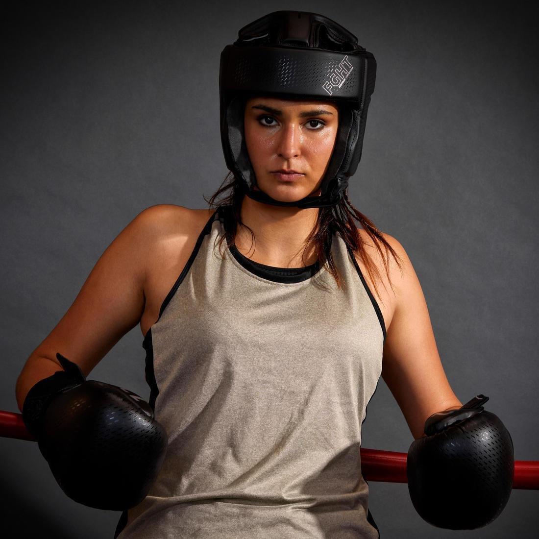 Adult Boxing Open Face Headguard 900, Black, No Color, large image number 11