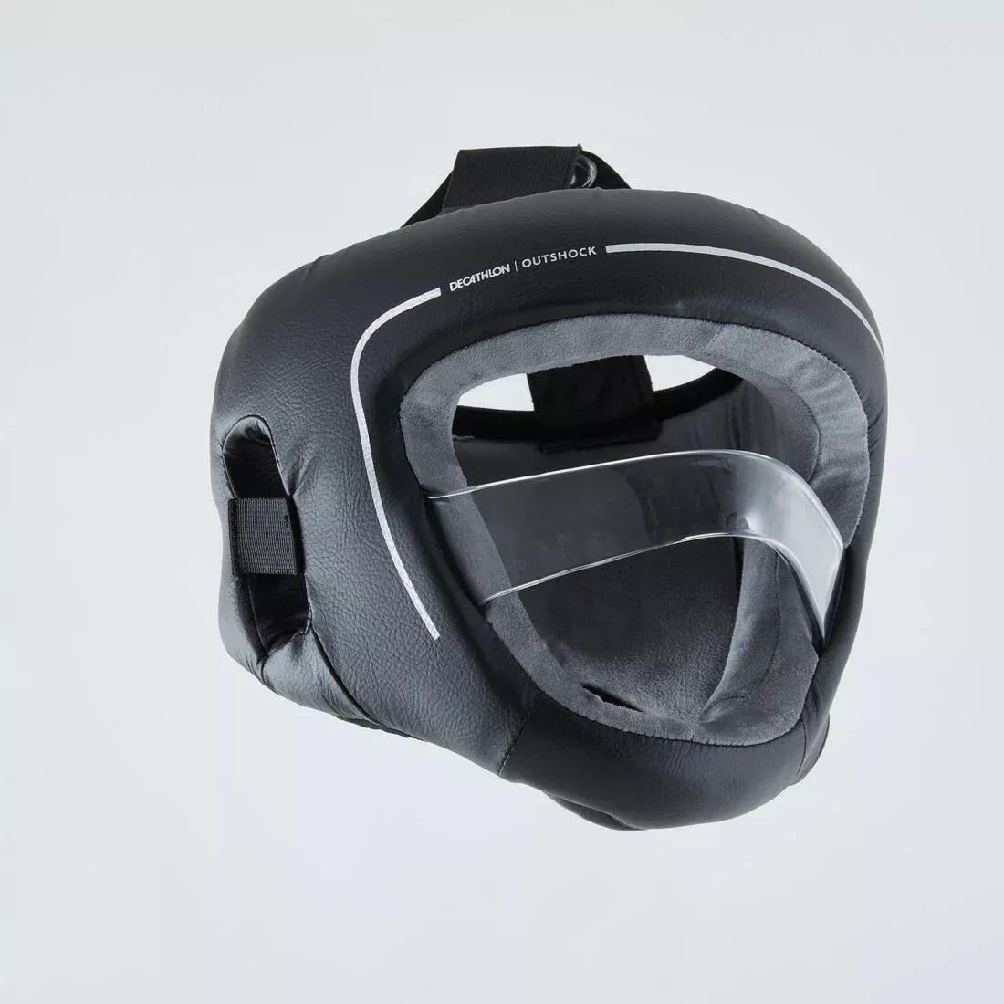 OUTSHOCK - Adult Boxing Helmet With Built-In Face Protection, Black