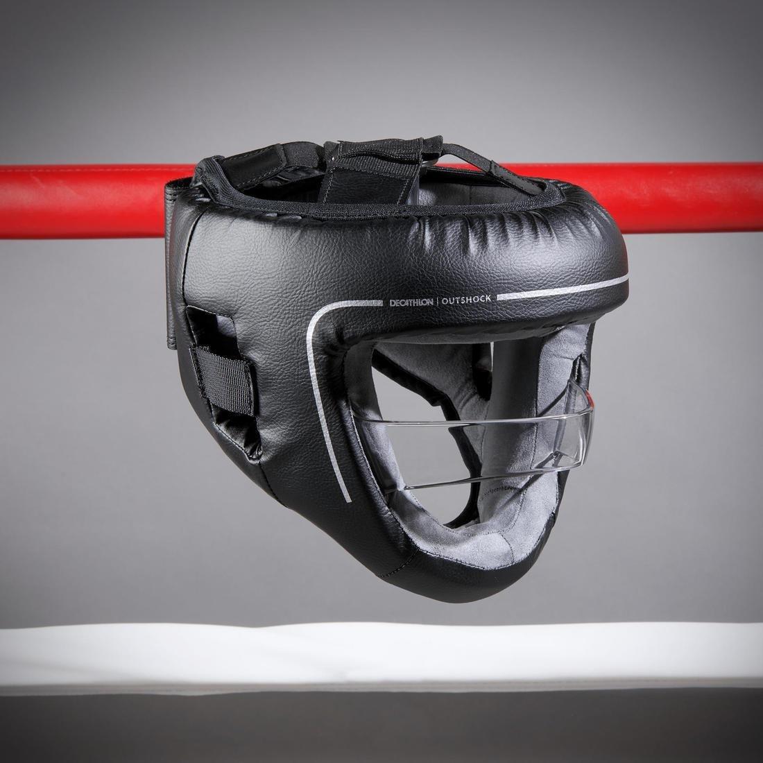 Unisex Boxing Helmet With Built-In Face Protection, Black, , large image number 1