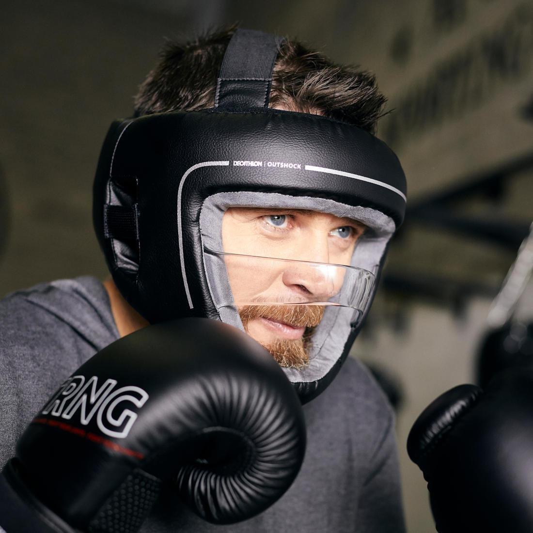 Unisex Boxing Helmet With Built-In Face Protection, Black, , large image number 6