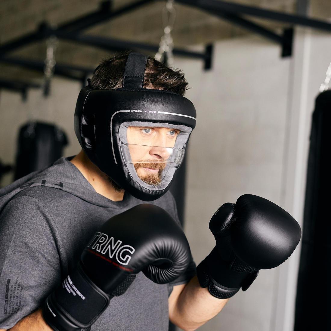 Unisex Boxing Helmet With Built-In Face Protection, Black, , large image number 7