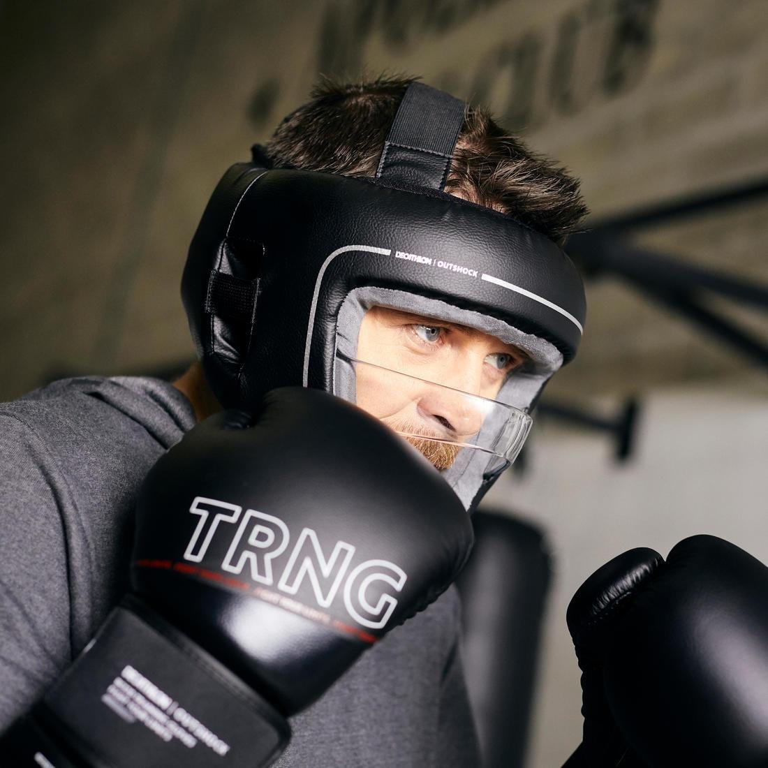 Unisex Boxing Helmet With Built-In Face Protection, Black, , large image number 8