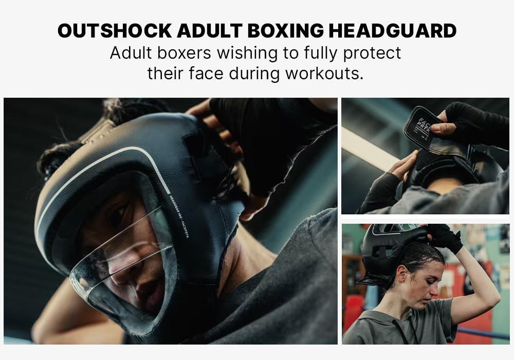 Unisex Boxing Helmet With Built-In Face Protection, Black, , large image number 15