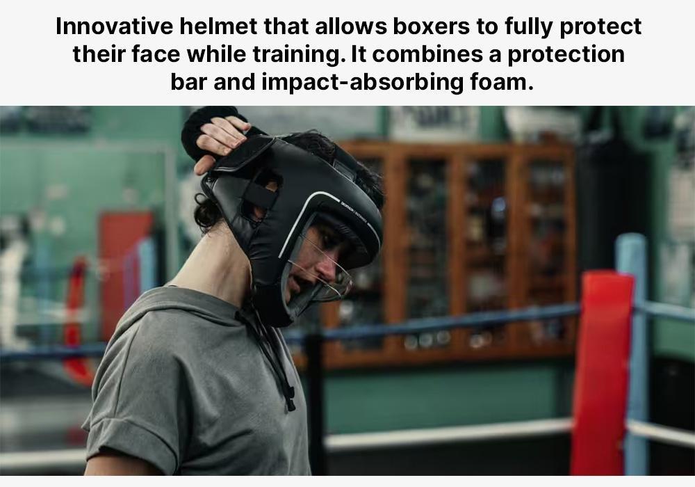 Unisex Boxing Helmet With Built-In Face Protection, Black, , large image number 16