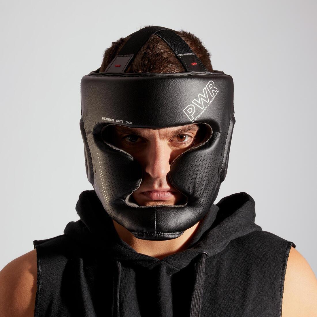 Adult Boxing Full Face Headguard 500, Black, , large image number 3