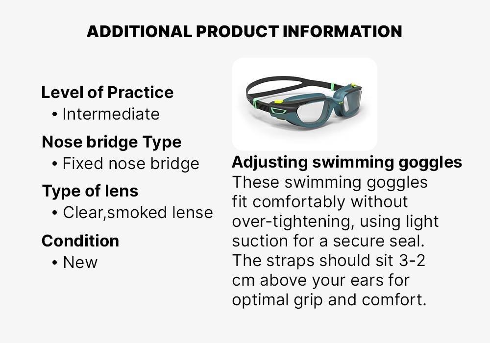 Kids' Swimming Goggles Spirit Smoked Lenses, Blue, No Color, large image number 16