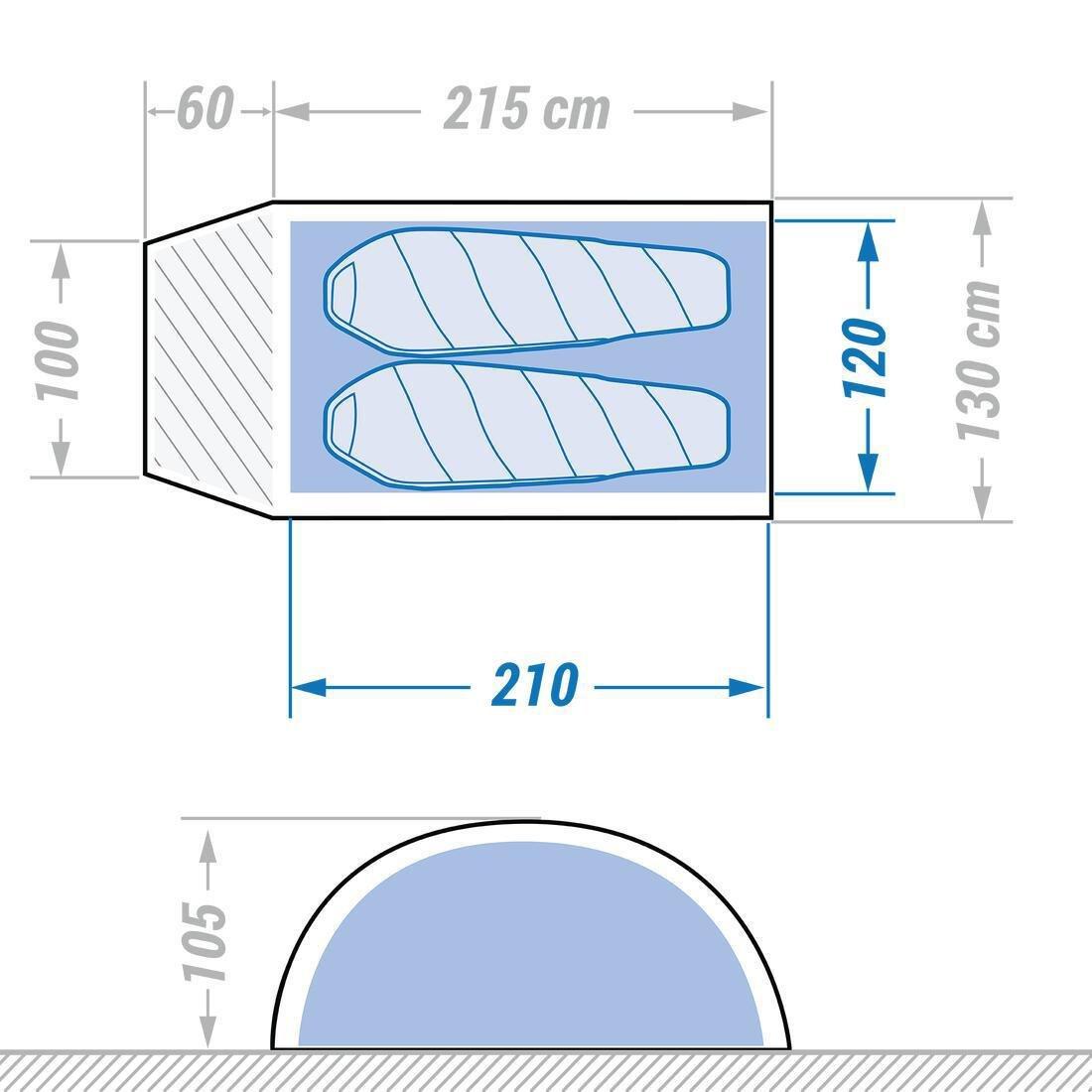 BLACK TROPICAL FREESTANDING TREKKING MOSQUITO NET TENT - 2 person, No Color, large image number 2