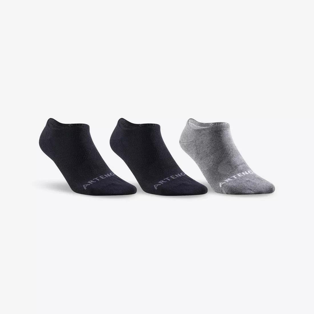 ARTENGO - Low Sports Socks Tri-Pack Rs 160, Black