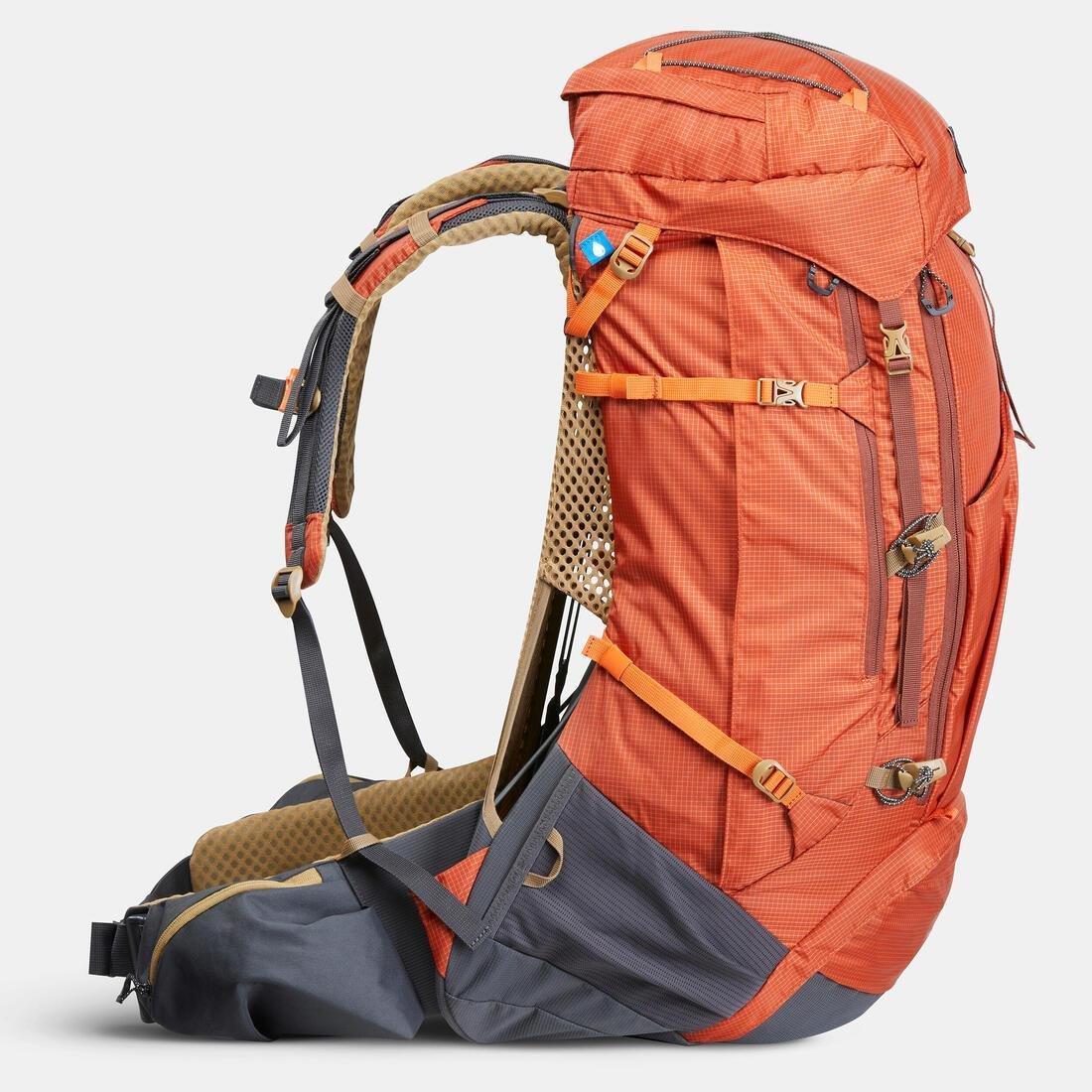 COPPER BROWN Men's Trekking Backpack 60+10 L - MT500 AIR, No Color, large image number 3
