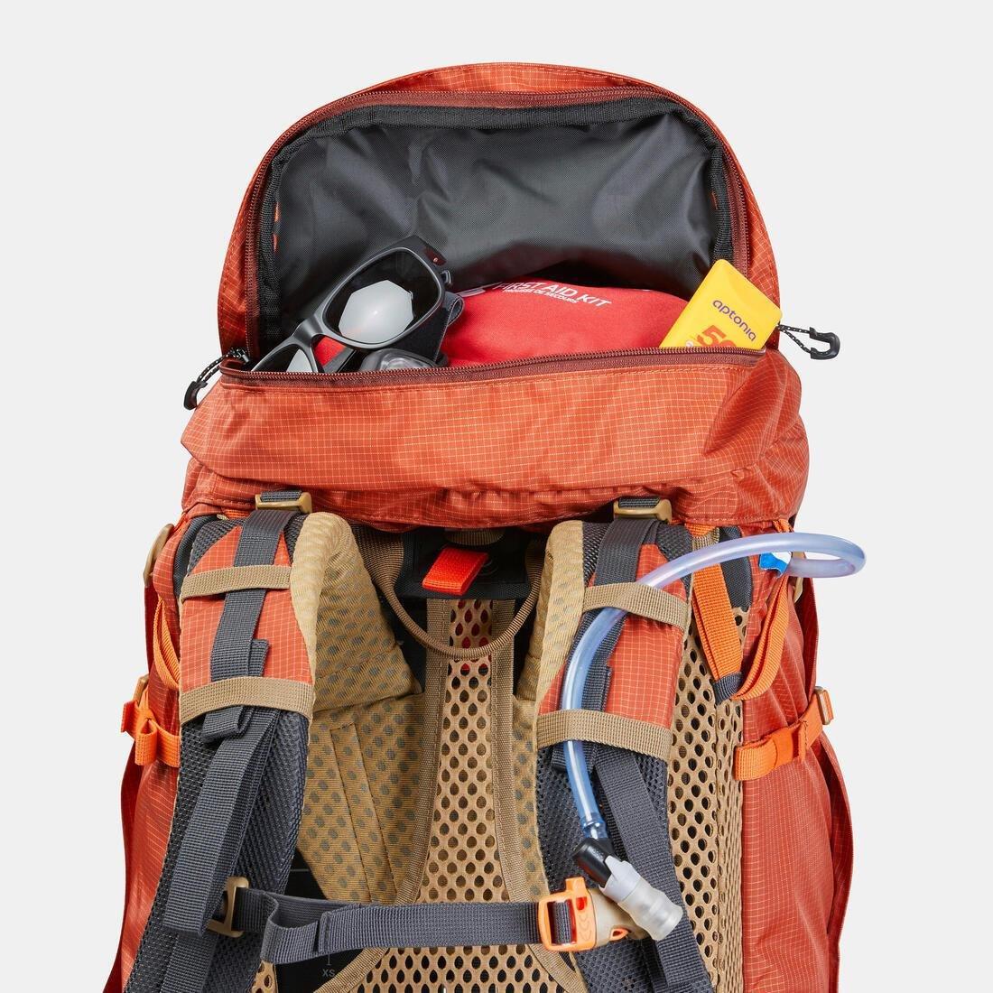 COPPER BROWN Men's Trekking Backpack 60+10 L - MT500 AIR, No Color, large image number 7