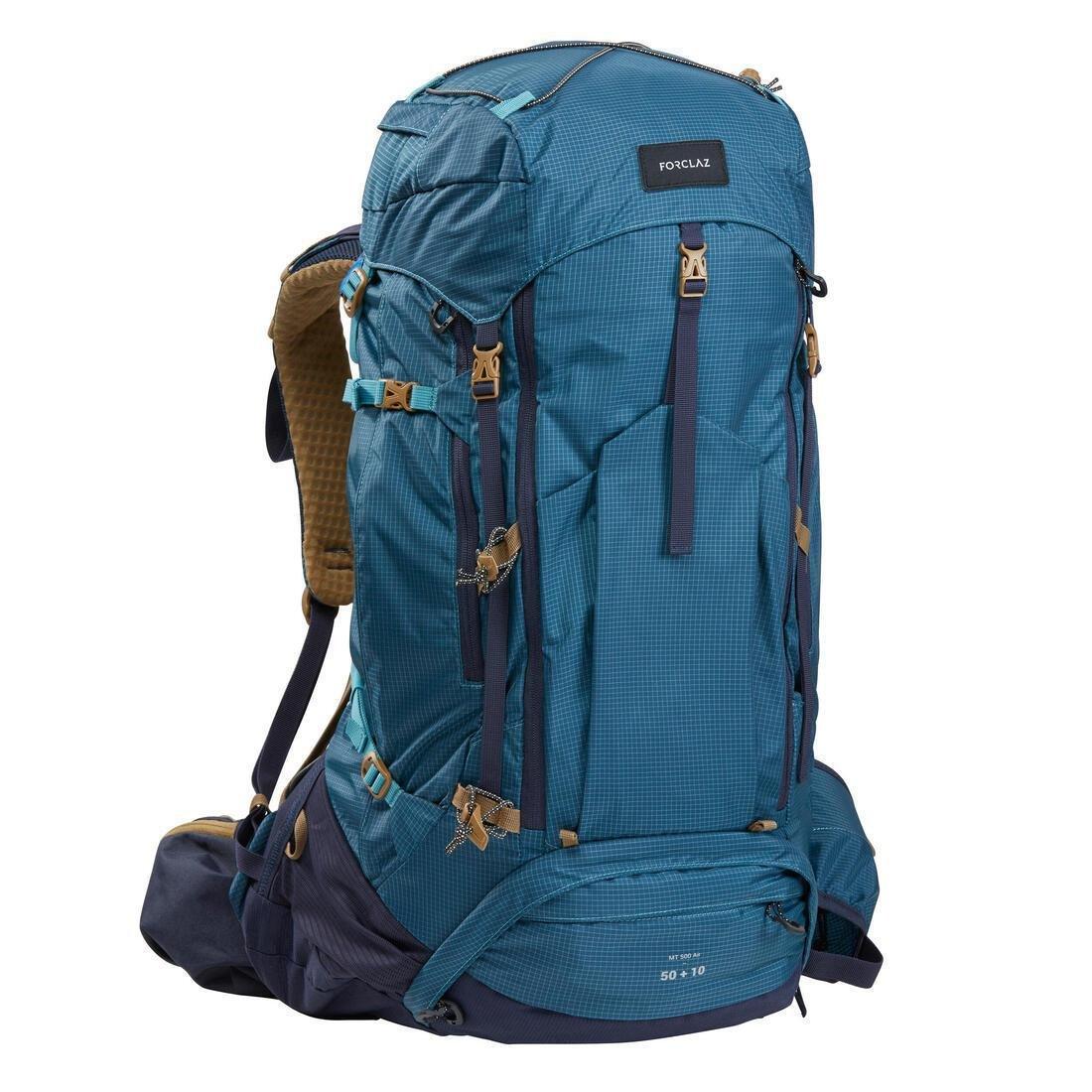 Men Trekking 50+10 L Backpack - Mt500 Air, Dark Petrol Blue, No Color, large image number 0
