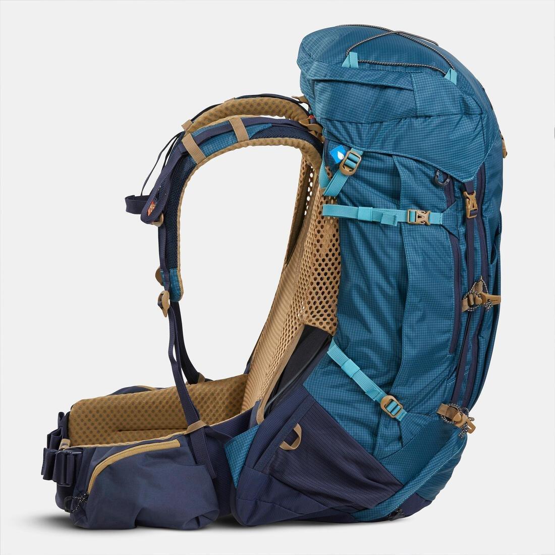 Men Trekking 50+10 L Backpack - Mt500 Air, Dark Petrol Blue, No Color, large image number 4
