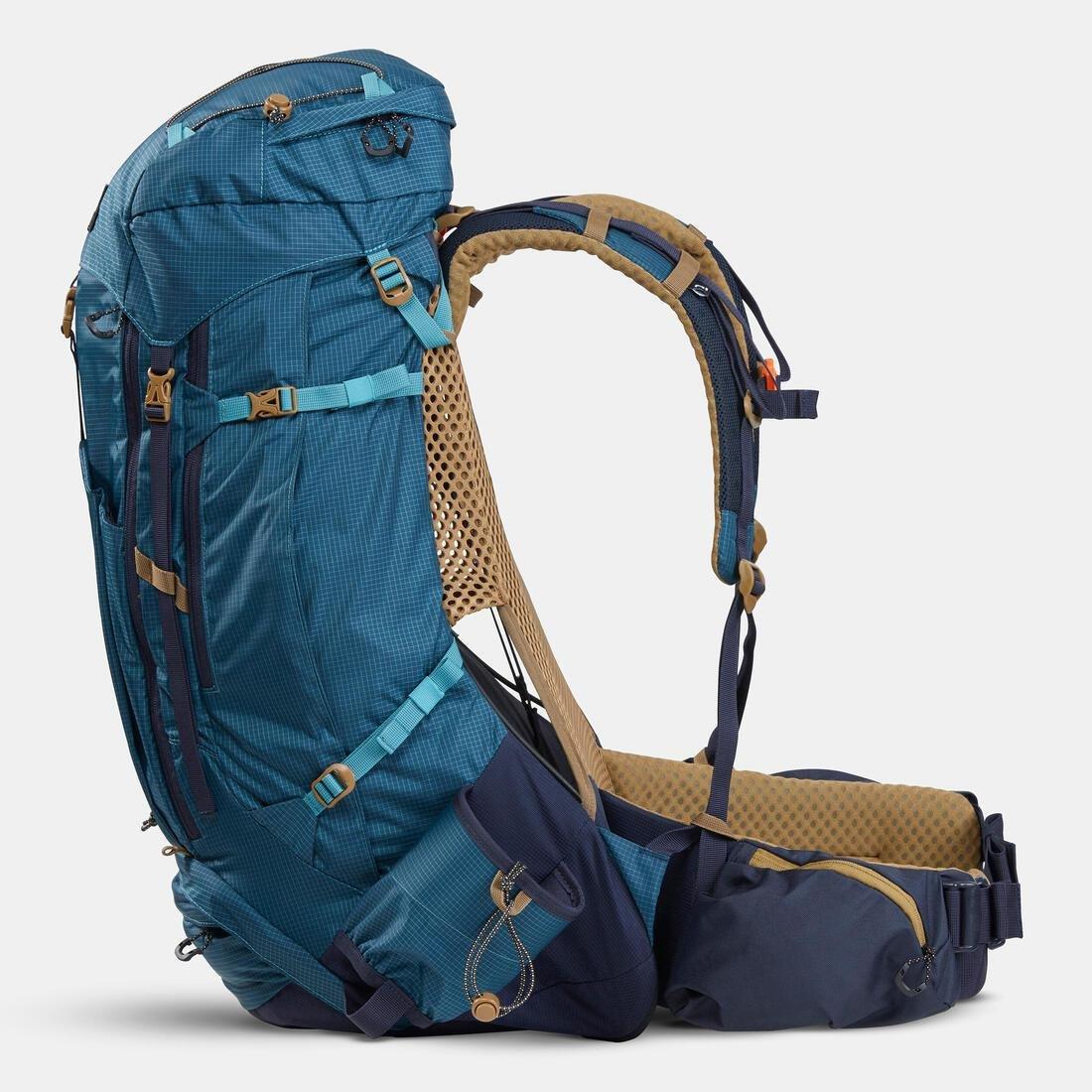 Men Trekking 50+10 L Backpack - Mt500 Air, Dark Petrol Blue, No Color, large image number 6