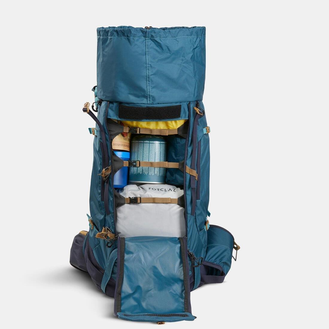 Men Trekking 50+10 L Backpack - Mt500 Air, Dark Petrol Blue, No Color, large image number 7