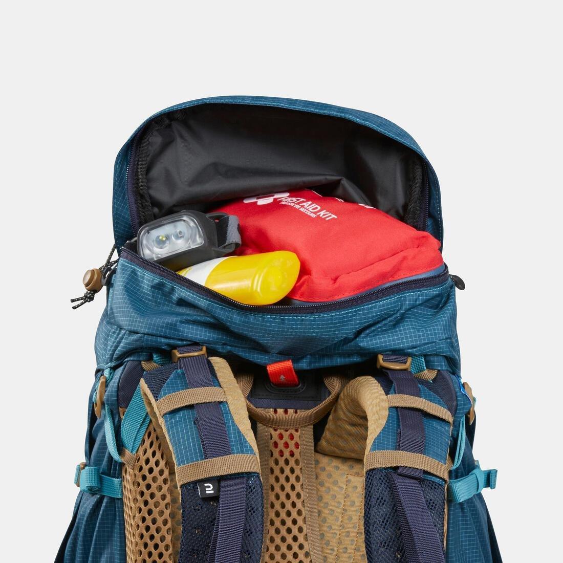 Men Trekking 50+10 L Backpack - Mt500 Air, Dark Petrol Blue, No Color, large image number 8