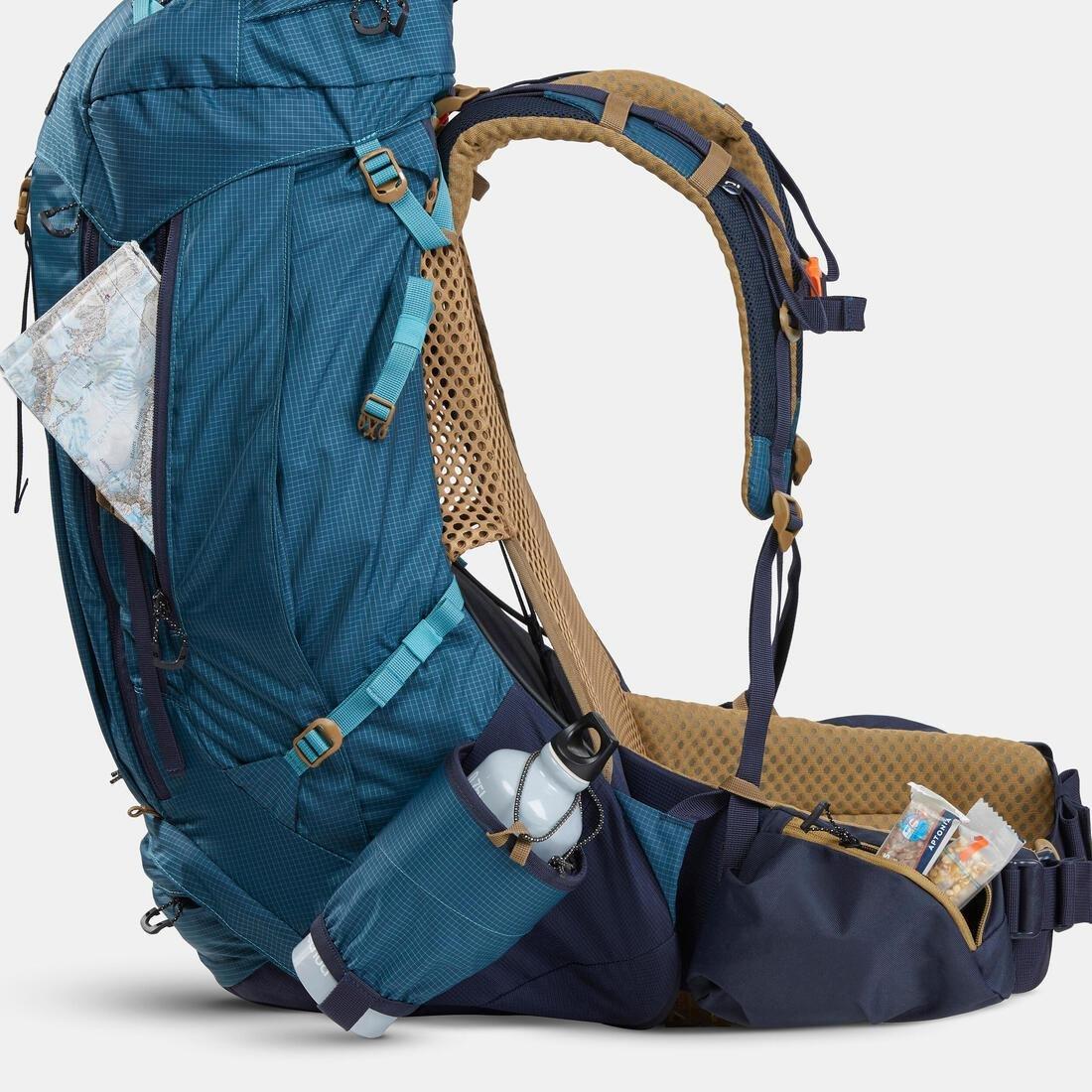 Men Trekking 50+10 L Backpack - Mt500 Air, Dark Petrol Blue, No Color, large image number 9