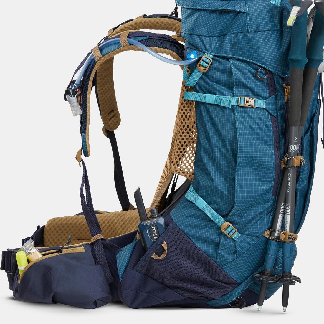 Men Trekking 50+10 L Backpack - Mt500 Air, Dark Petrol Blue, No Color, large image number 10