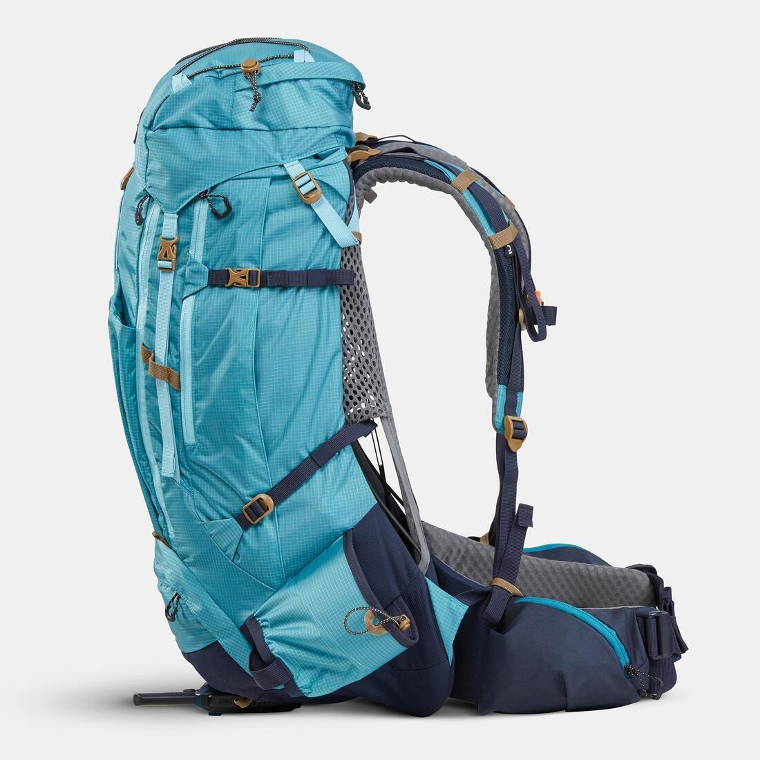 FORCLAZ - Women's Trekking Backpack 45+10 L - MT500 AIR, BLUE GREY