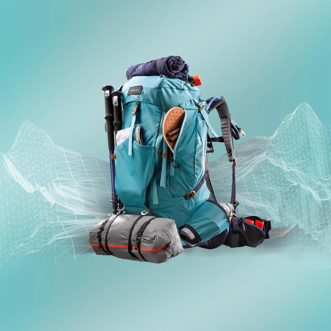 PURPLE Women's Trekking Backpack 45+10 L - MT500 AIR, No Color, large image number 6