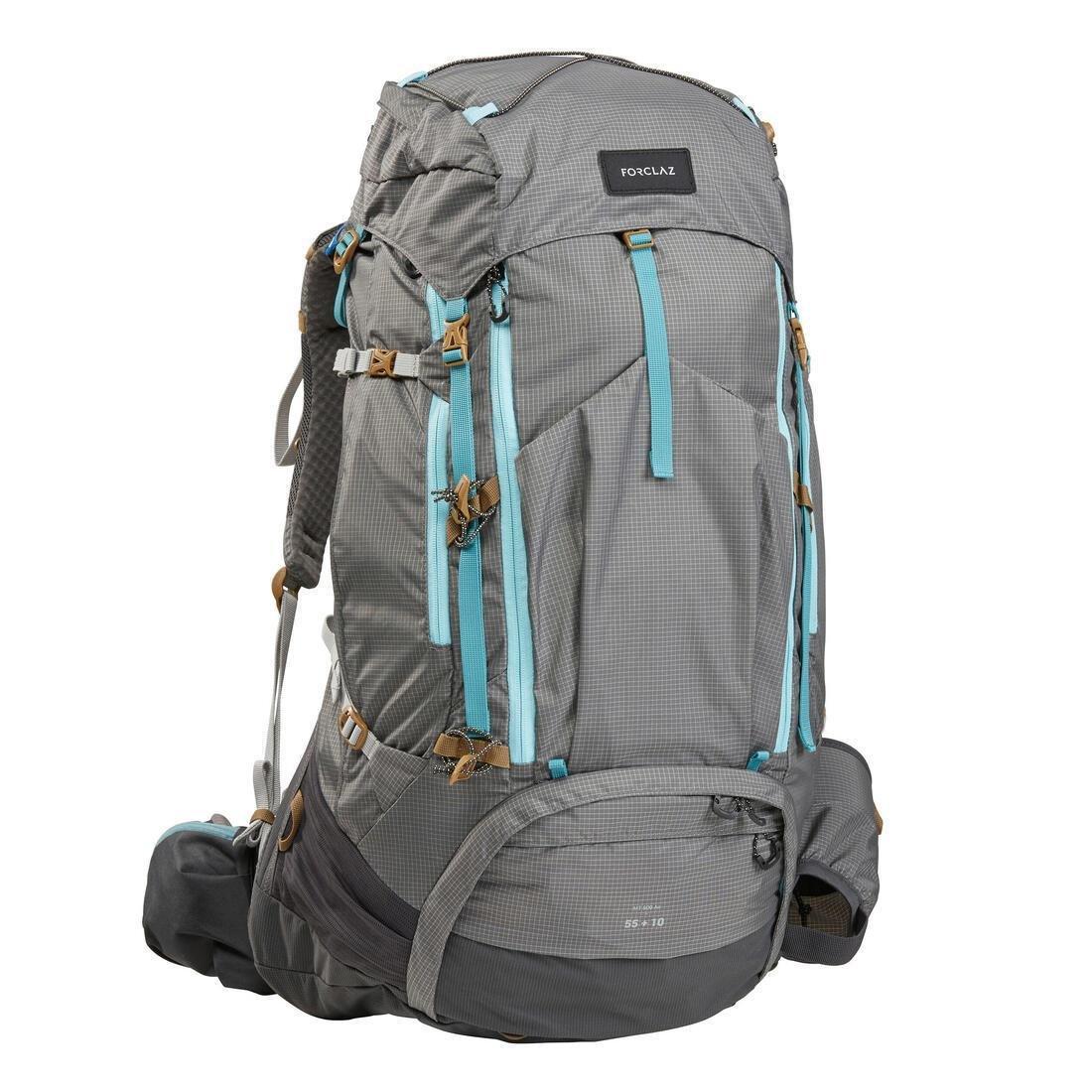 Women Trekking Backpack 55+10 L - Mt500 Air, Grey, No Color, large image number 0