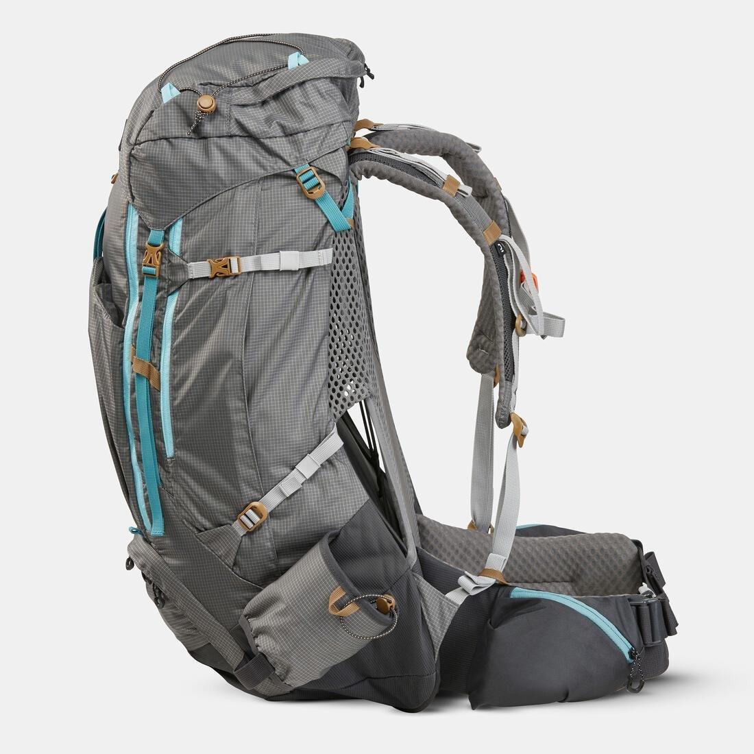 Women Trekking Backpack 55+10 L - Mt500 Air, Grey, No Color, large image number 3