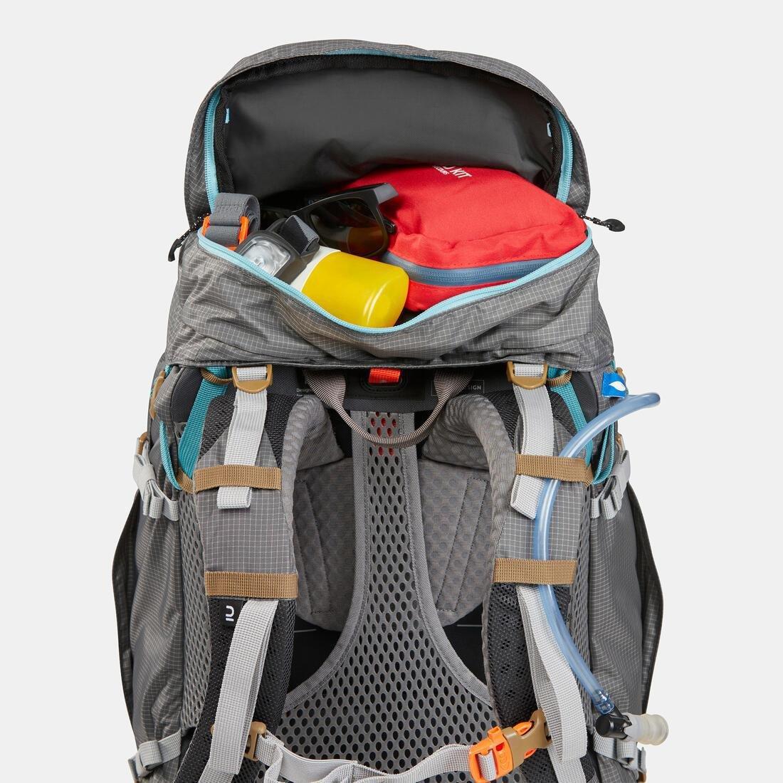 Women Trekking Backpack 55+10 L - Mt500 Air, Grey, No Color, large image number 7
