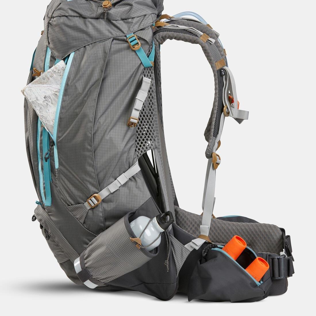 Women Trekking Backpack 55+10 L - Mt500 Air, Grey, No Color, large image number 8
