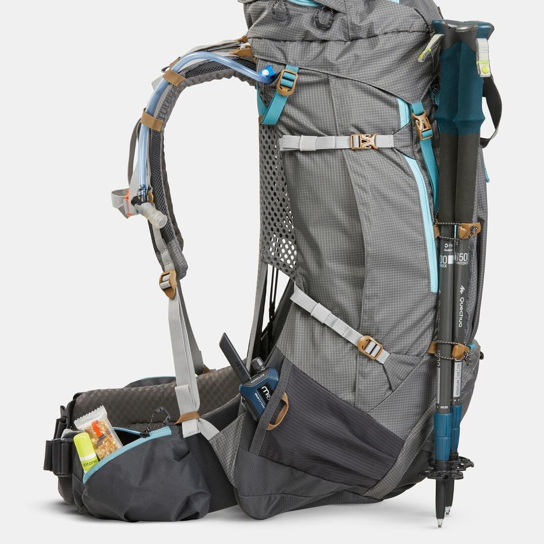 Women Trekking Backpack 55+10 L - Mt500 Air, Grey, No Color, large image number 9