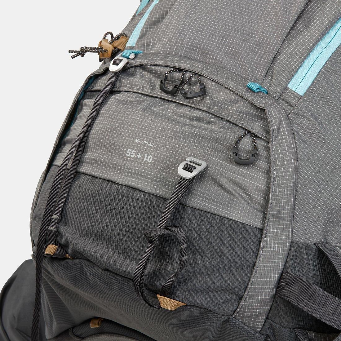 Women Trekking Backpack 55+10 L - Mt500 Air, Grey, No Color, large image number 13