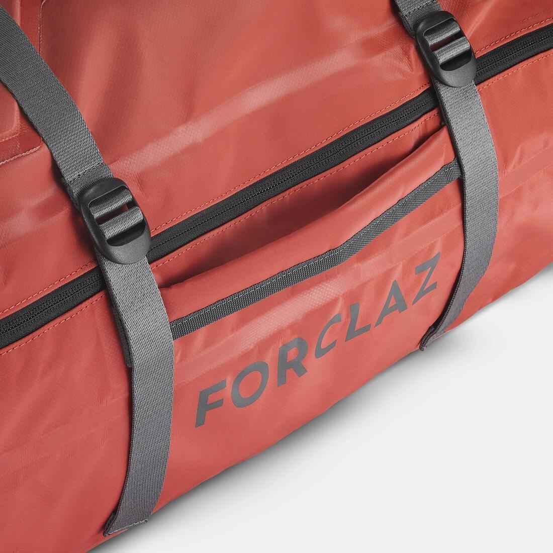 FORCLAZ - Waterproof Trekking Carry Bag - 80 L to 120 L - DUFFEL 900 EXTEND WP, Brick red