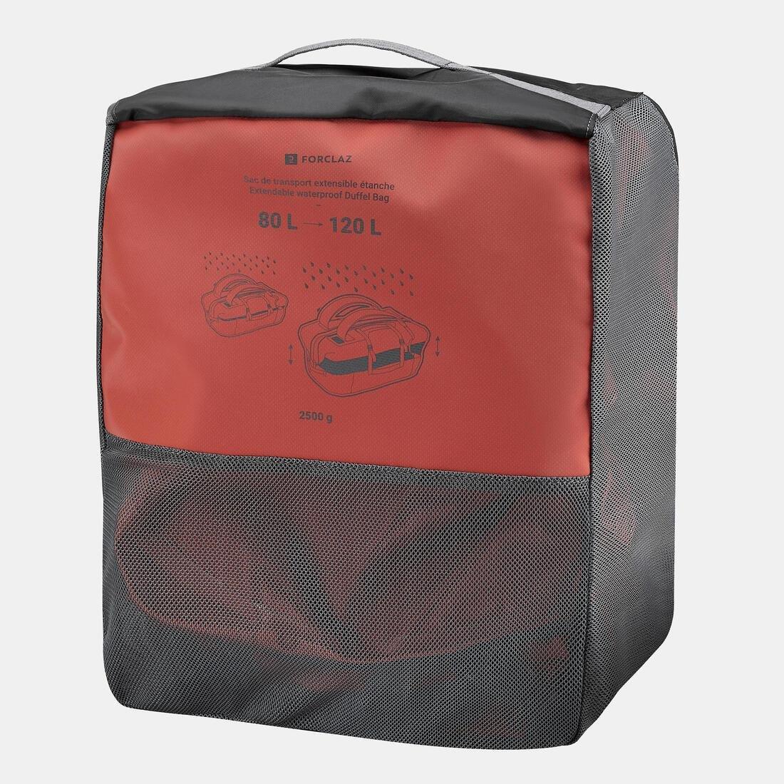 BRICK RED Waterproof Trekking Carry Bag - 80 L to 120 L - DUFFEL 900 EXTEND WP, No Color, large image number 8