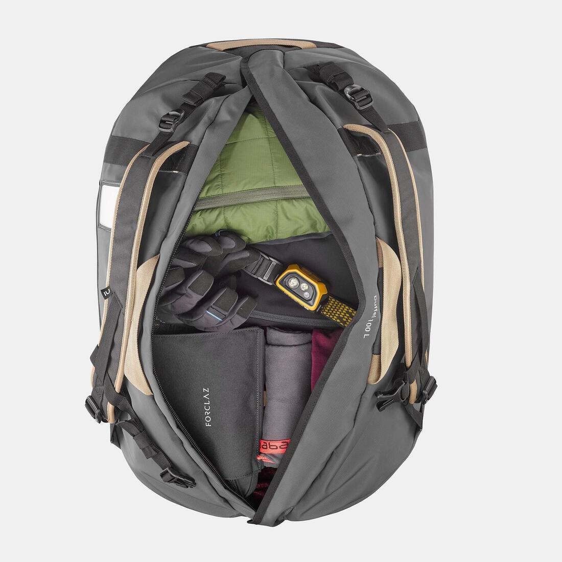 Trekking Carry Bag - 100 L - Duffel 100 Basic, Carbon Grey, No Color, large image number 6