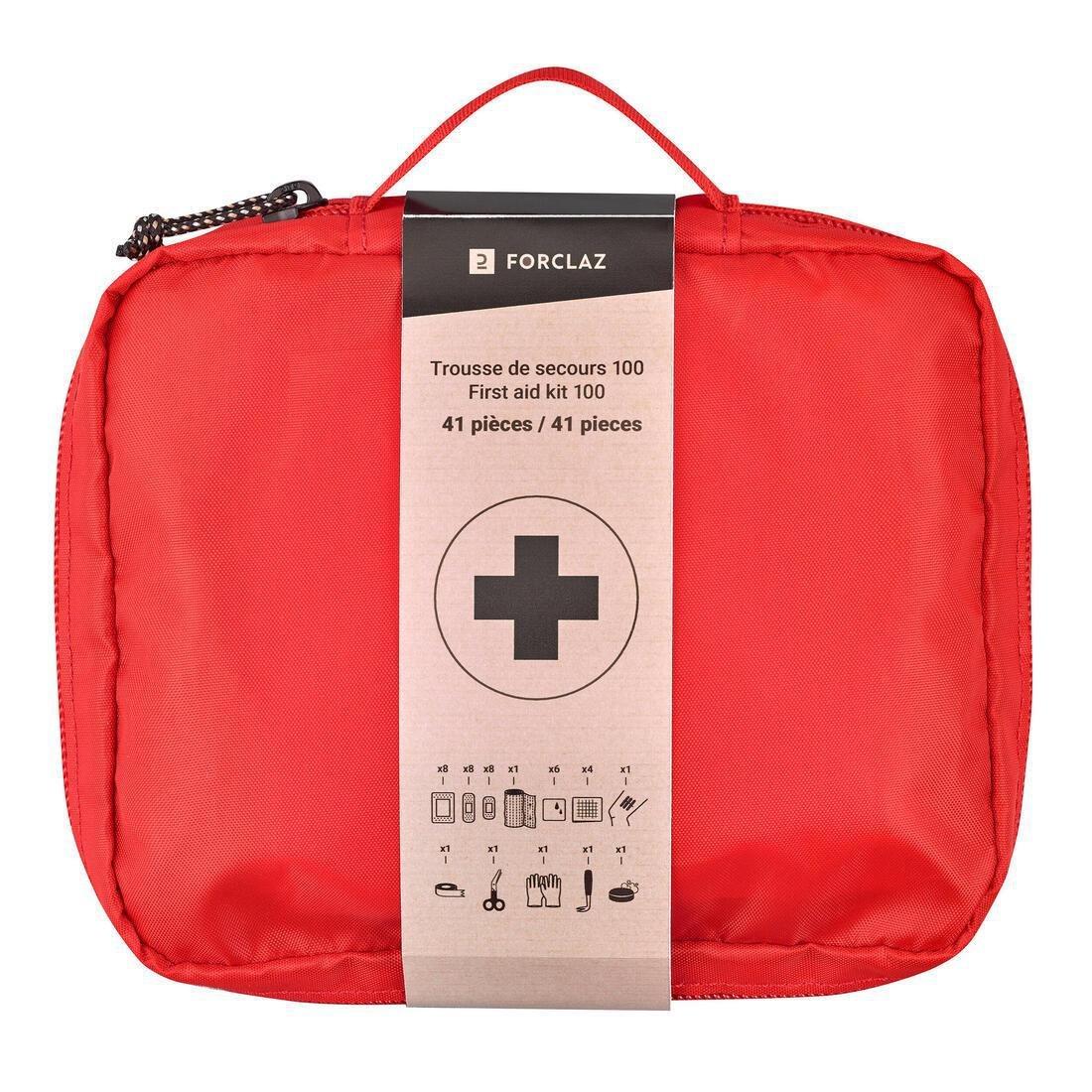 41 Pieces First-Aid Kit - 100, Red, 5401_000, large image number 0