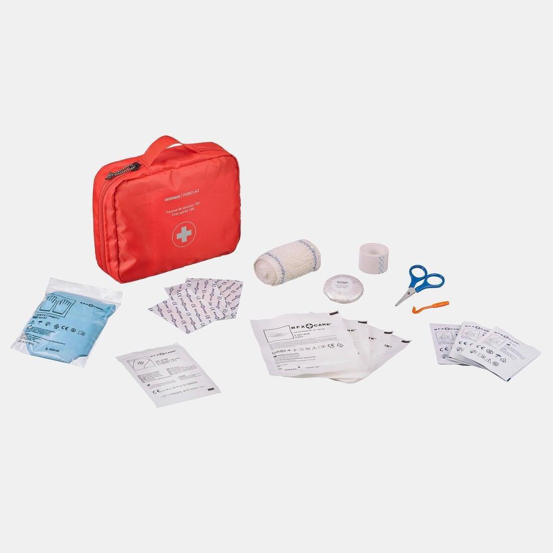 FORCLAZ - 41 Pieces First-Aid Kit - 100, Red