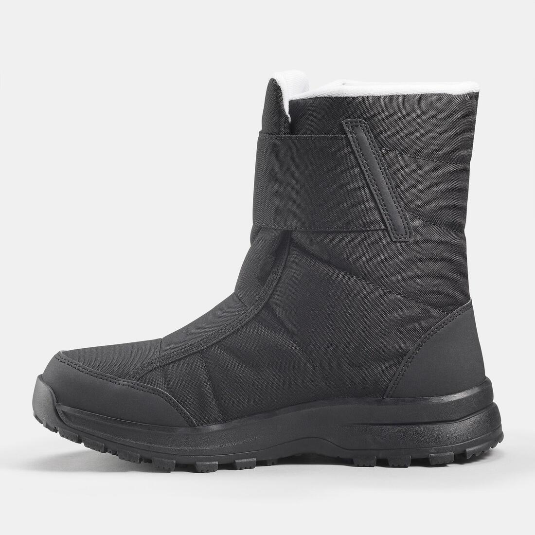 BLACK Women's warm waterproof snow hiking boots - SH100 Velcro, , large image number 2