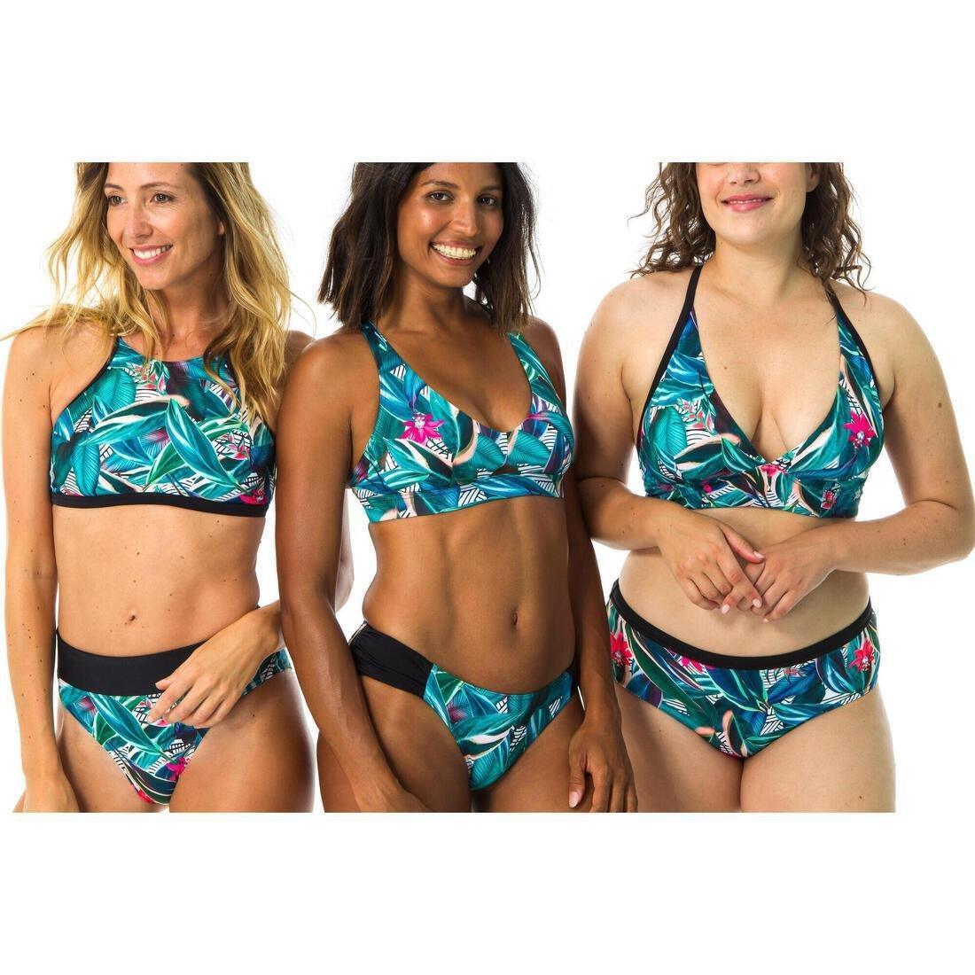 Women Surfing Swimsuit Bikini Top With Adjustable Back, Green, No Color, large image number 4