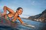 OLAIAN - Women's surfing swimsuit bikini top with adjustable back BEA KOGA MALDIVES, GREEN