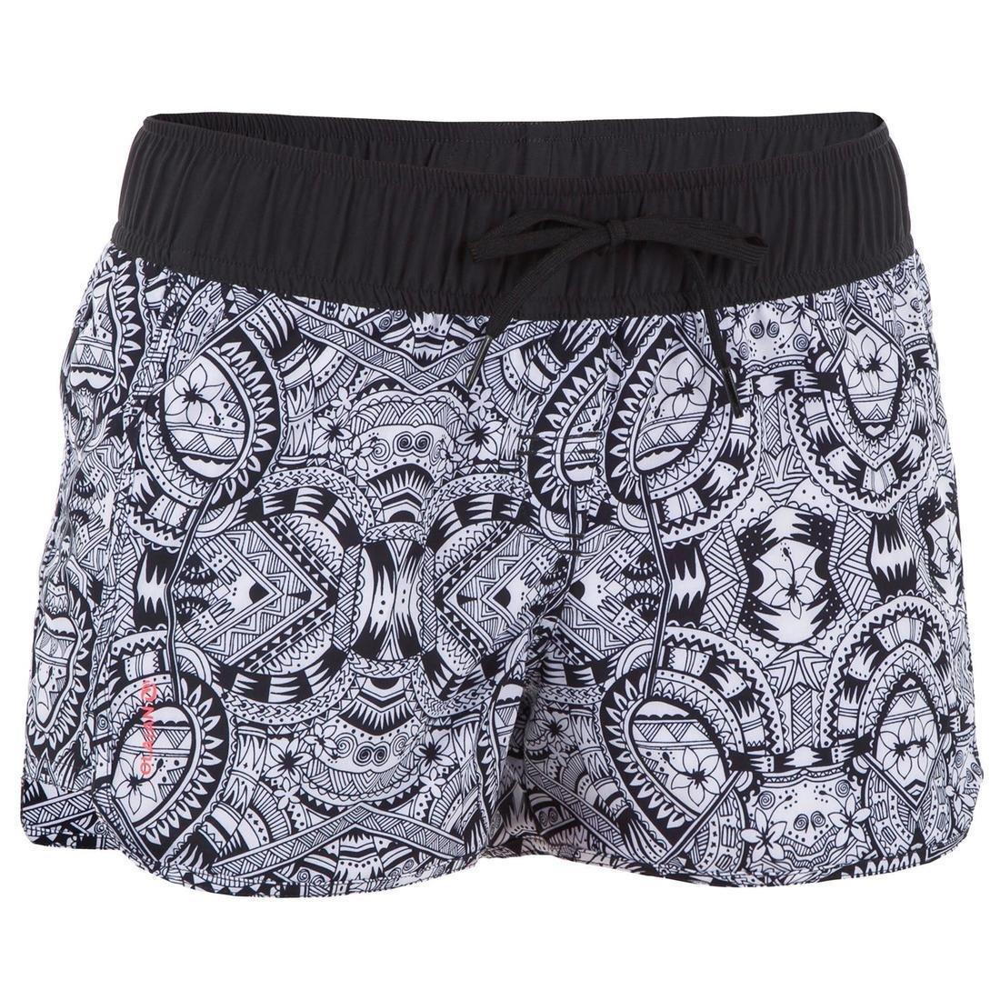 Women's Boardshorts With Elasticated Waistband And Drawstring Tini Colorb, Black, , large image number 6