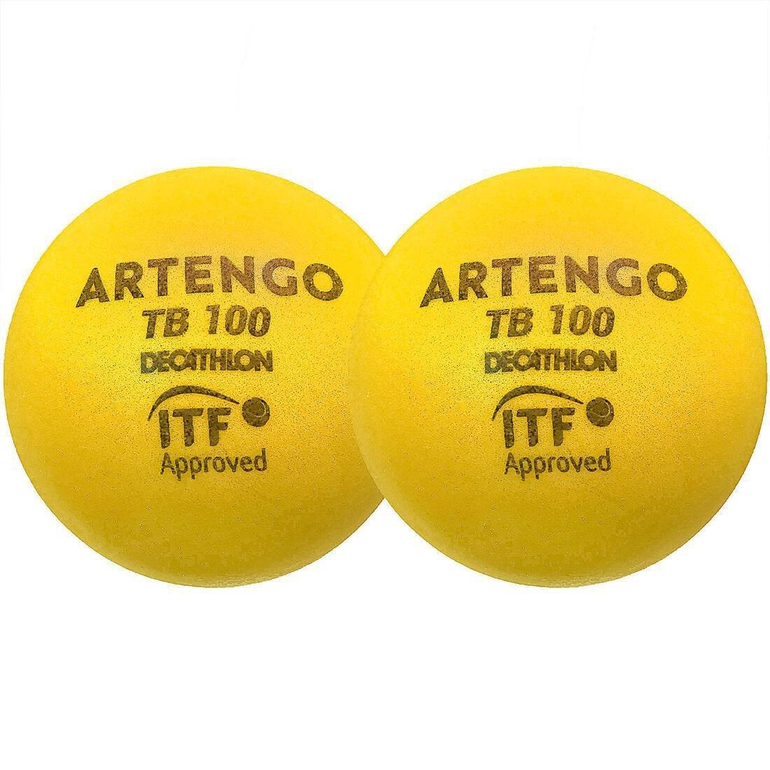Foam Tennis Ball TB100 Twin-Pack, No Color, large image number 2