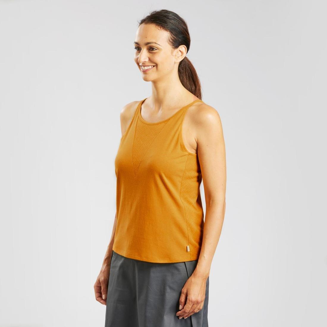 Womens Country Walking Vest Top Nh500, Khaki Brown, No Color, large image number 7