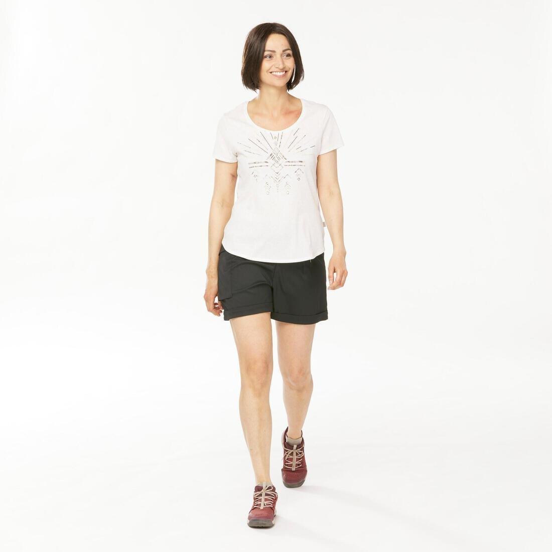 Women's Country Walking Shorts Nh500 Regular, Black, No Color, medium