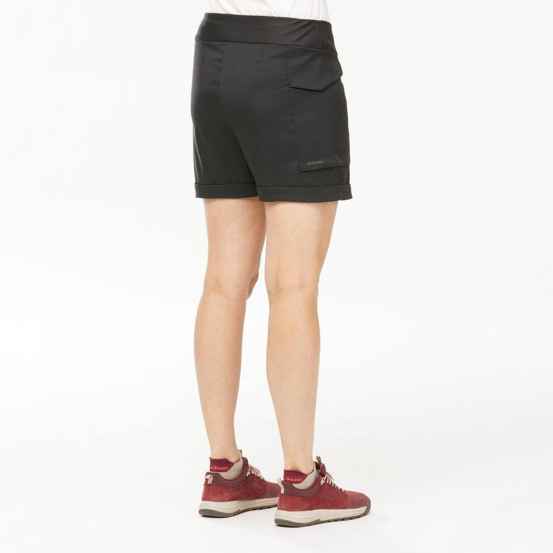 Women's Country Walking Shorts Nh500 Regular, Black, , large image number 2