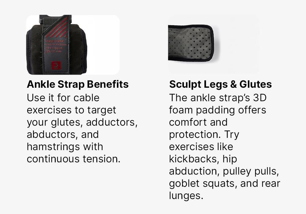 Weight Training Ankle Strap, Black, No Color, medium