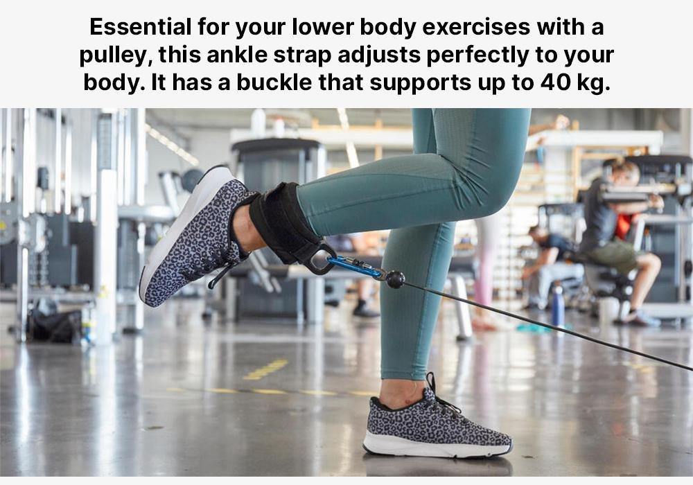 Weight Training Ankle Strap, Black, No Color, medium