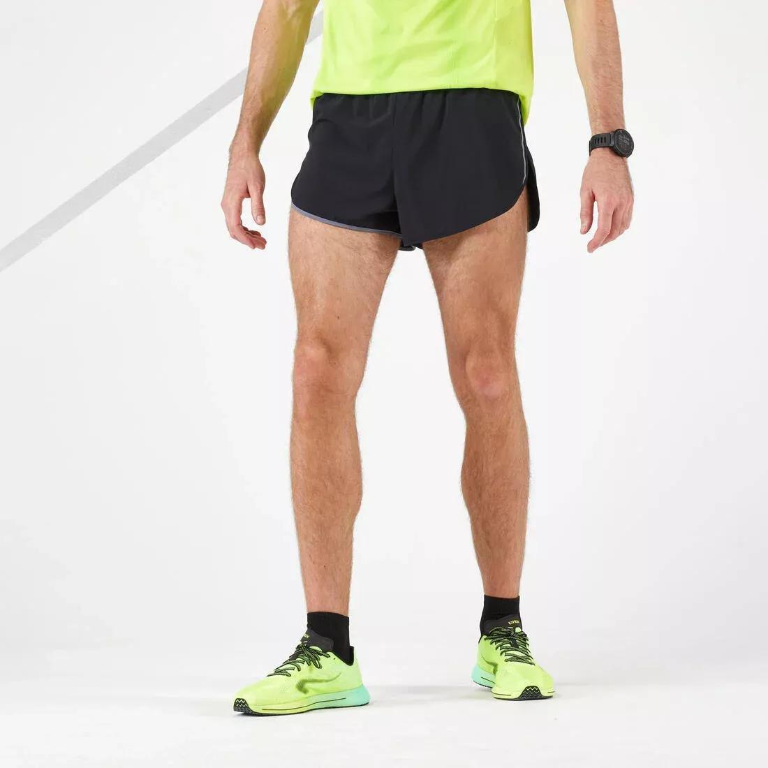 Split Men's Running Shorts, Black, , large image number 0