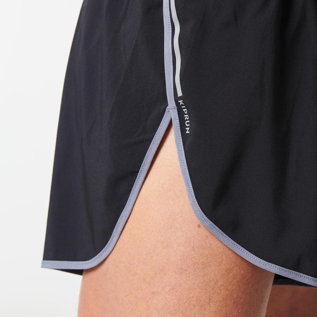 Men's Running Shorts Split - Run 500 - Black - Kiprun - Decathlon