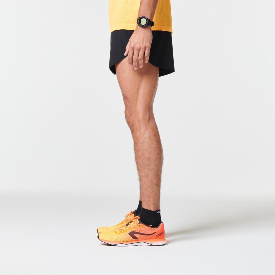 Men Split Running Shorts, Black, No Color, large image number 5