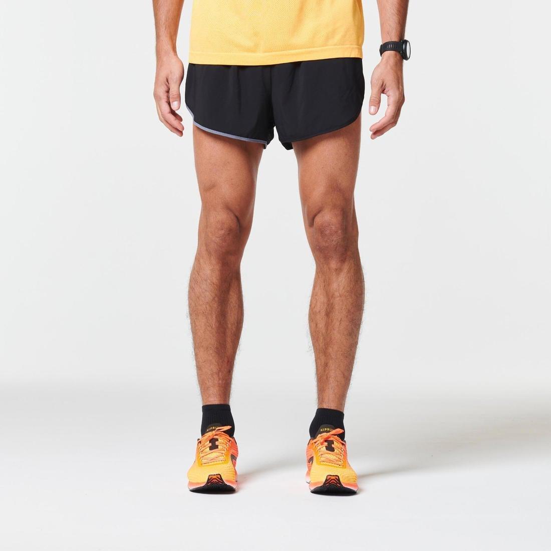 Men Split Running Shorts, Black, No Color, large image number 6