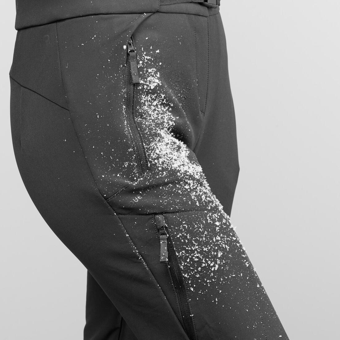 BLACK WOMEN'S WARM WATER-REPELLENT SNOW HIKING TROUSERS - SH500 MOUNTAIN, No Color, medium