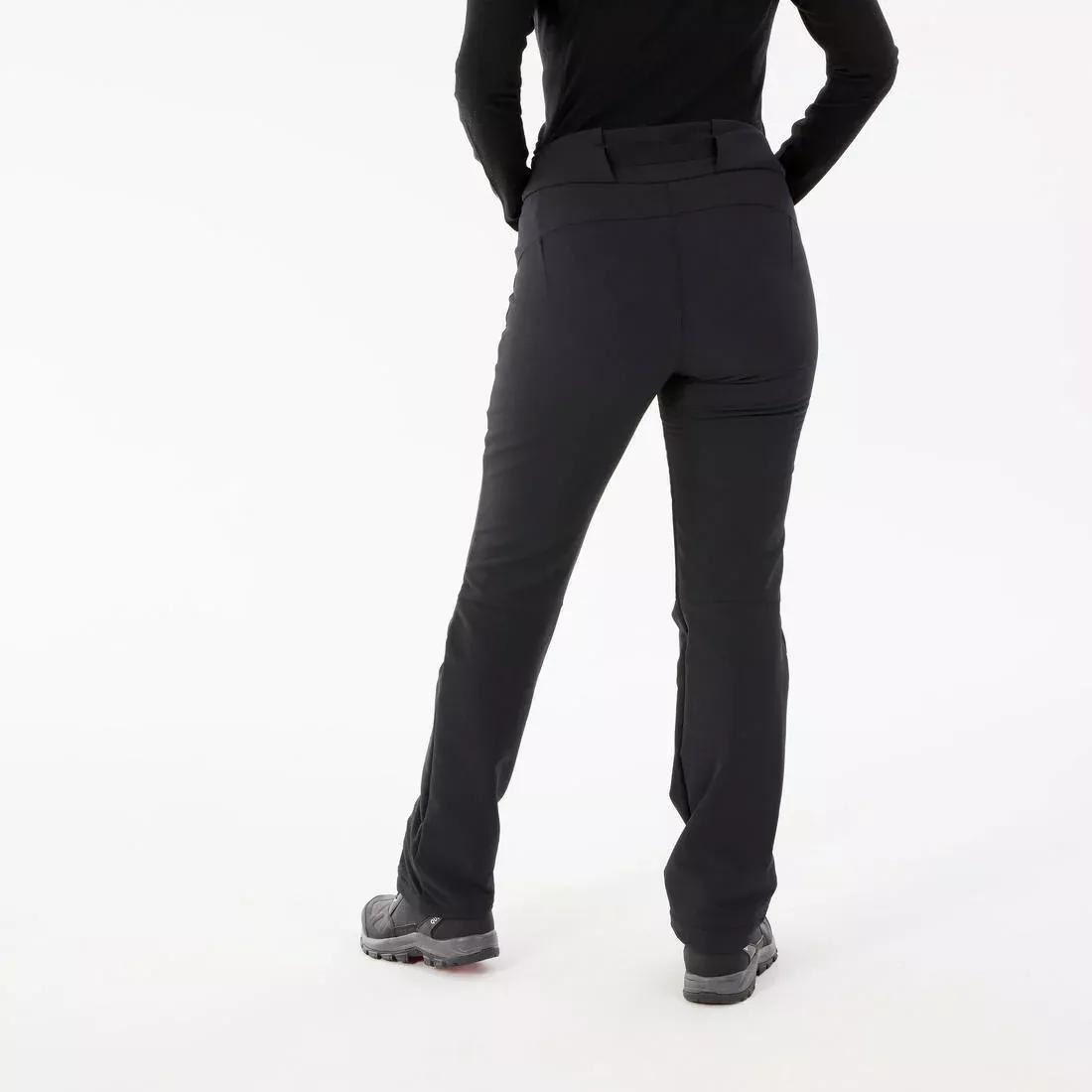 BLACK WOMEN'S WARM WATER-REPELLENT SNOW HIKING TROUSERS - SH500 MOUNTAIN, No Color, large image number 3